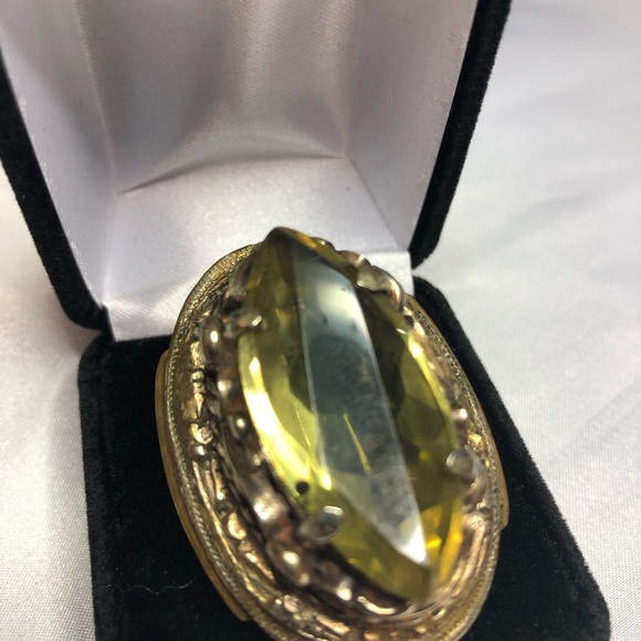 Citrine leaf adjustable ring. - Picture 5 of 8